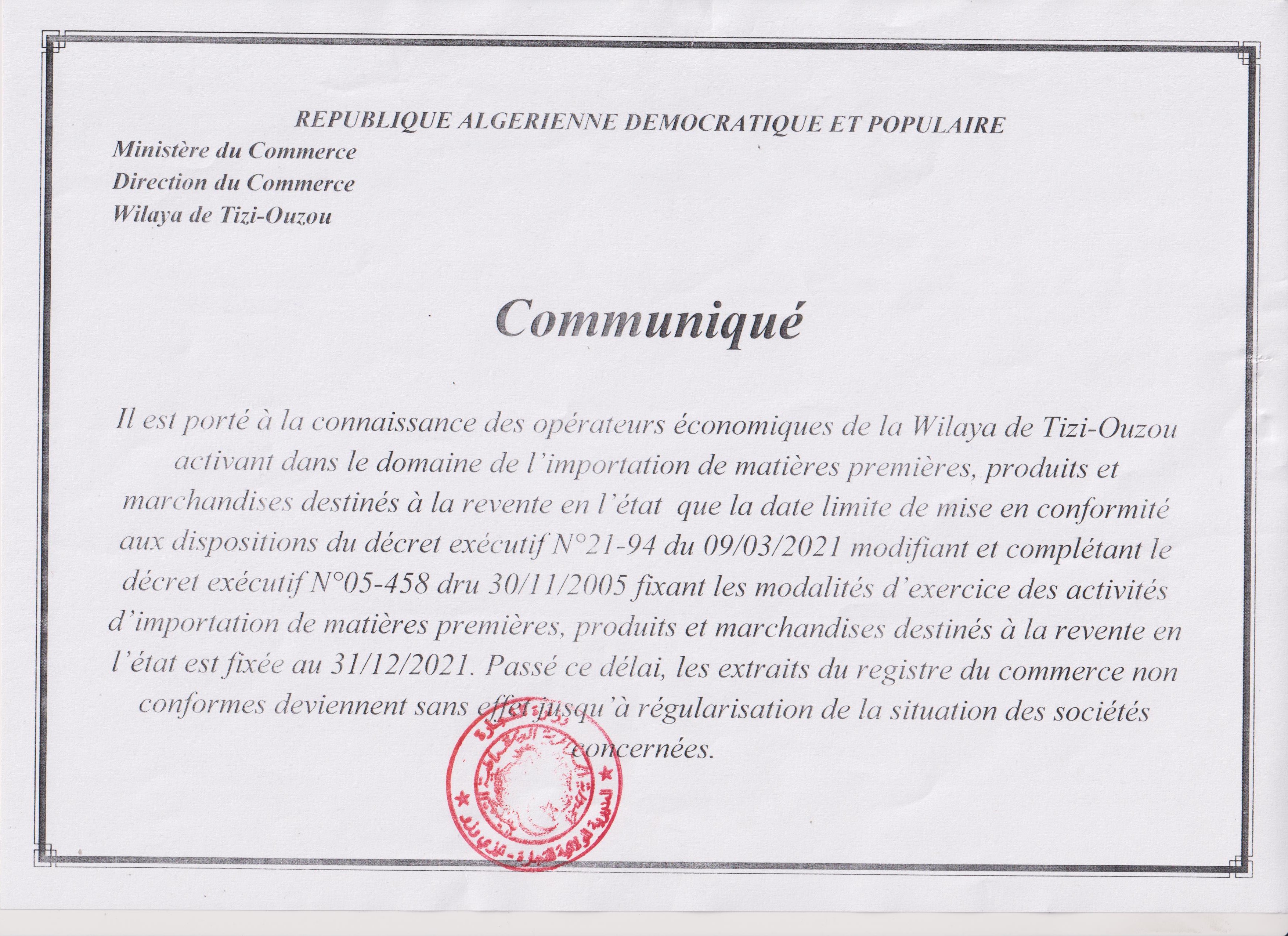 Communiqué